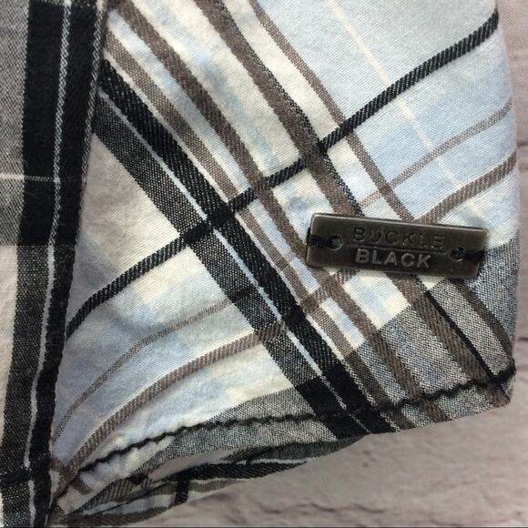 BKE Buckle Black Label Shirt Men's Large Slim Fit Snap Plaid Long Sleeve Graphic - Picture 5 of 12